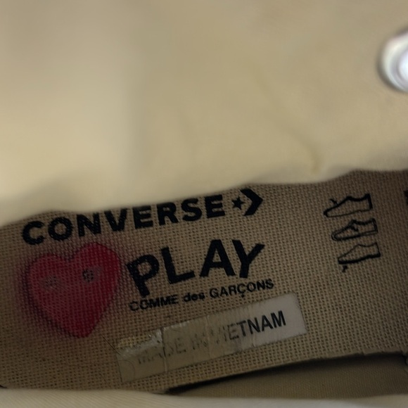 COMME DES GARCONS PLAY x Converse Unisex Chuck Taylor High Top Sneakers gray w6 - Picture 12 of 15